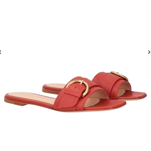 GIANVITO ROSSI Shoes - GIANVITO ROSSI Buckle Slide Sandal In Red